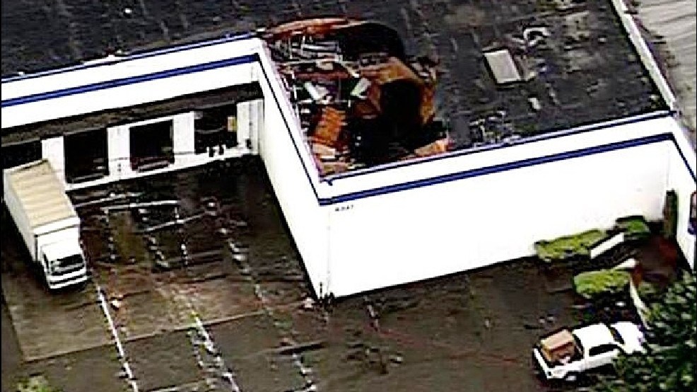 warehouse roof collapse in rain